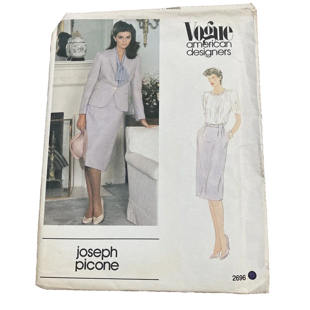 Vintage VOGUE sewing pattern 2696 Skirt Suit sz 10 American Design Joseph Picone